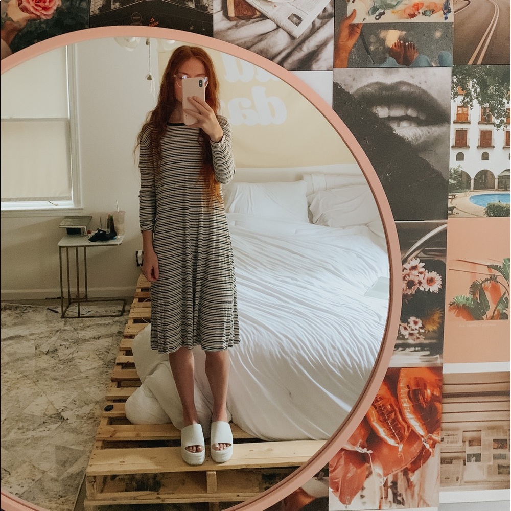 ROOLEE Striped Midi Dress